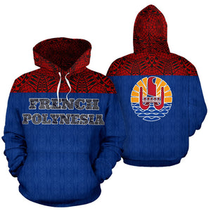French Polynesia All Over Hoodie -  Polynesian Hoodie Style