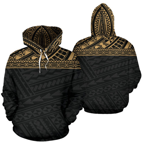 Poly All Over Hoodie - Polynesian Gold Black Version - BN04