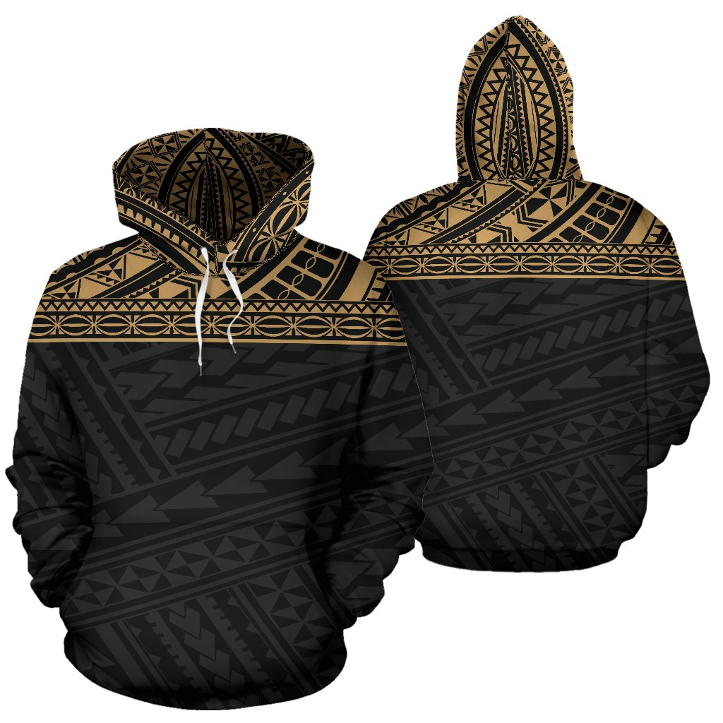 Poly All Over Hoodie - Polynesian Gold Black Version - BN04