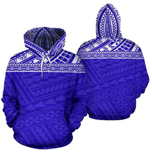 Poly All Over Hoodie - Polynesian Royal Blue Version