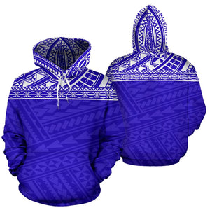 Poly All Over Hoodie - Polynesian Royal Blue Version
