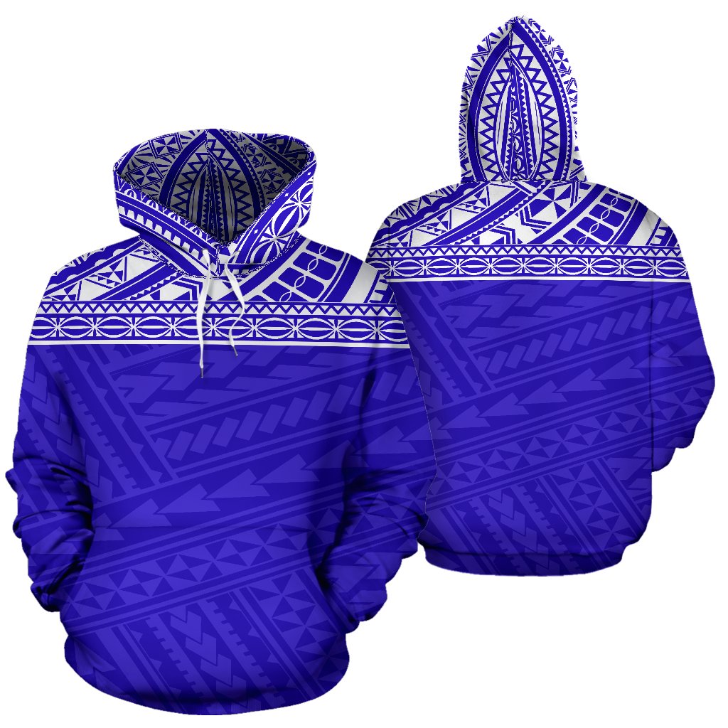 Poly All Over Hoodie - Polynesian Royal Blue Version