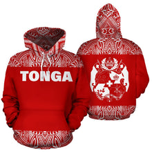 Load image into Gallery viewer, Tonga All Over Hoodie - Polynesian Red And White - BN09