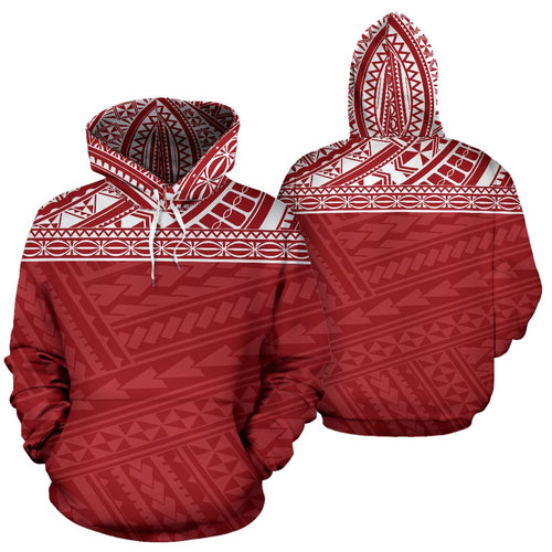 Poly All Over Hoodie - Polynesian Red Version