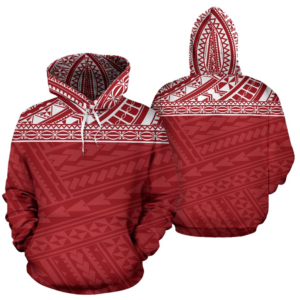 Poly All Over Hoodie - Polynesian Red Version