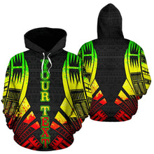 Load image into Gallery viewer,  Poly All Over Hoodie - Polynesian Tattoo Reggae Color Custom Style 