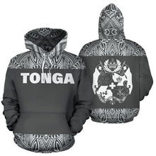 Load image into Gallery viewer, Tonga All Over Hoodie - Polynesian Grey And White - BN09