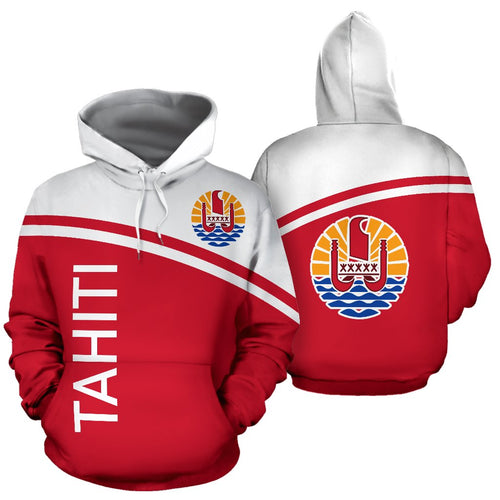 Tahiti All Over Hoodie - Polynesian Curve Version