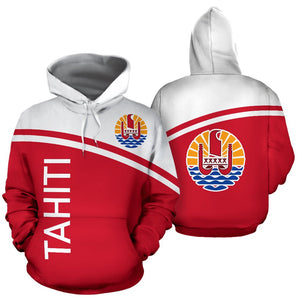 Tahiti All Over Hoodie - Polynesian Curve Version