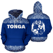 Load image into Gallery viewer, Tonga All Over Hoodie - Polynesian Blue And White - BN09