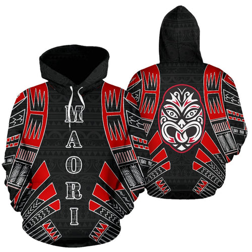 Maori New Zealand All Over Hoodie - Polynesian Tattoo Style