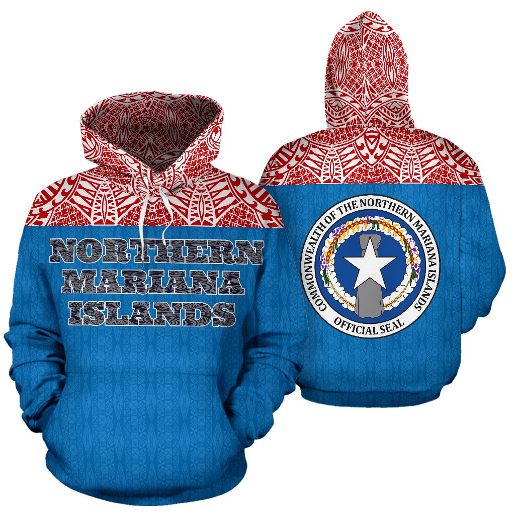 Northern Mariana Islands All Over Hoodie - Polynesian Hoodie Style - BN04