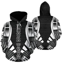 Load image into Gallery viewer, Poly All Over Hoodie - Polynesian Tattoo Black Custom Style 