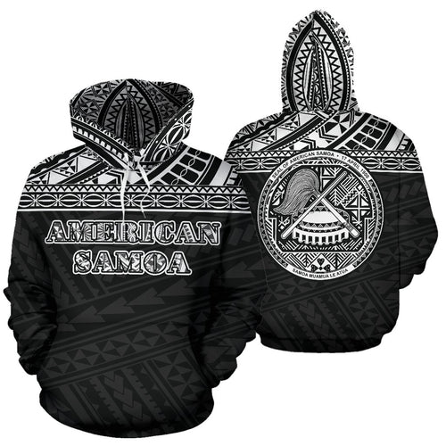 American Samoa All Over Hoodie - Polynesian Black Version