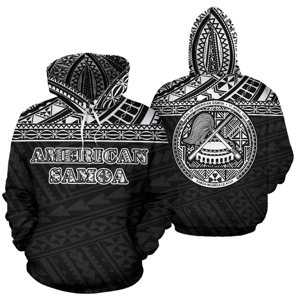 American Samoa All Over Hoodie - Polynesian Black Version