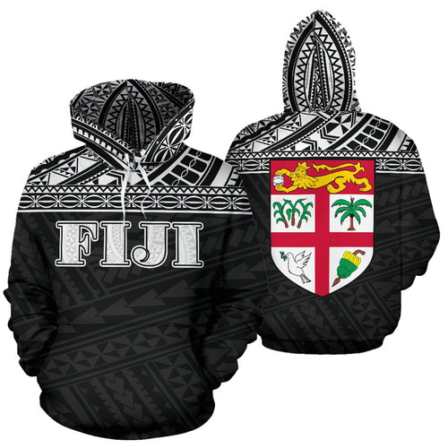 Fiji All Over Hoodie - Polynesian Black Version