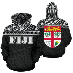 Fiji All Over Hoodie - Polynesian Black Version