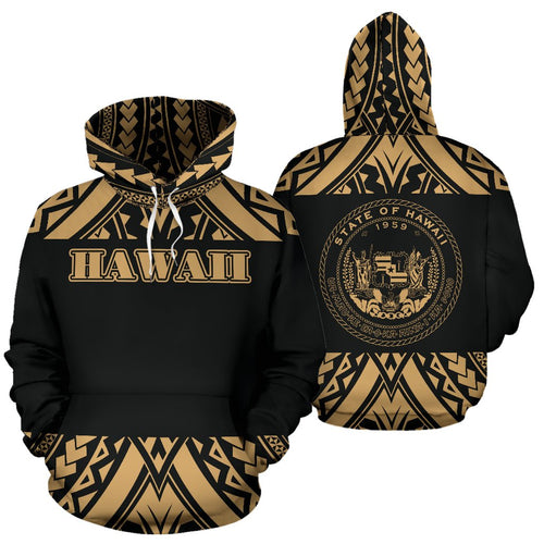 Hawaii All Over Hoodie - Polynesian Gold Version