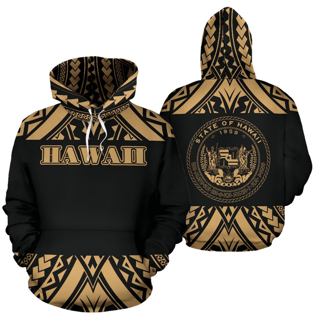 Hawaii All Over Hoodie - Polynesian Gold Version