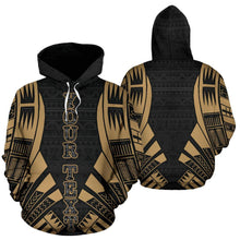 Load image into Gallery viewer, Poly All Over Hoodie - Polynesian Tattoo Gold Custom Style 