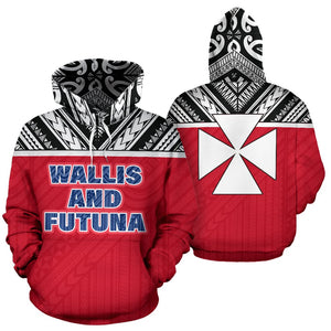 Wallis And Futuna All Over Hoodie - Polynesian Hoodie Version