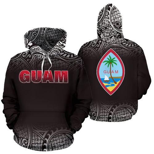 Guam All Over Hoodie - Polynesian Fog Black Version
