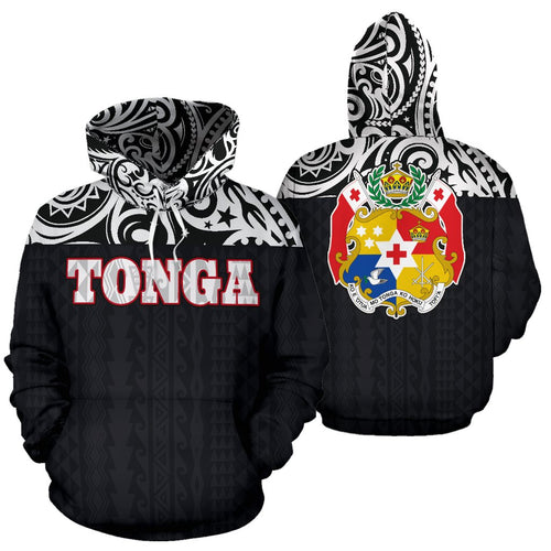 Tonga All Over Hoodie - Polynesian Black Version