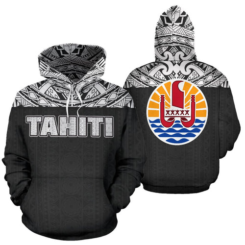 Tahiti All Over Hoodie - Polynesian Black Version - BN09