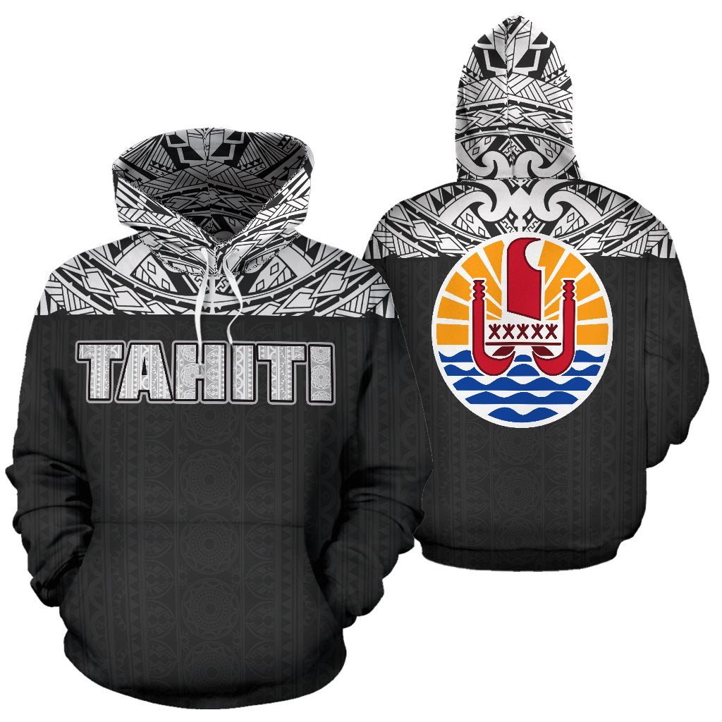 Tahiti All Over Hoodie - Polynesian Black Version - BN09
