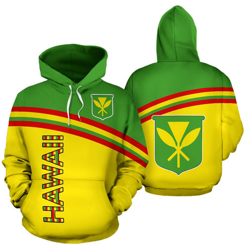 Hawaii All Over Hoodie - Polynesian Curve Version