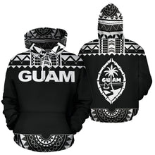 Load image into Gallery viewer, Guam All Over Hoodie - Polynesian Black And White - BN09