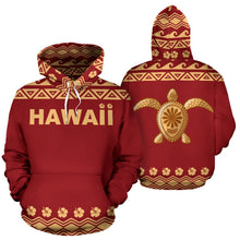 Load image into Gallery viewer, Hawaii All Over Hoodie - Polynesian Turtle Red - BN04